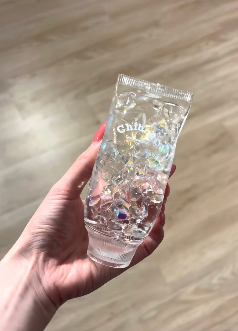Glitter Tooth Paste Squishy Moldable(Zero bounce-back) Squish Fidget Toy